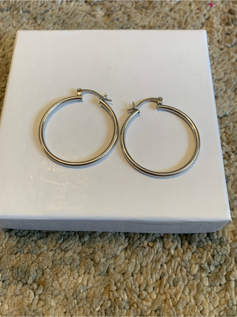 14k White Gold GCJ Hoop Earrings - perfect shape! 2.53g